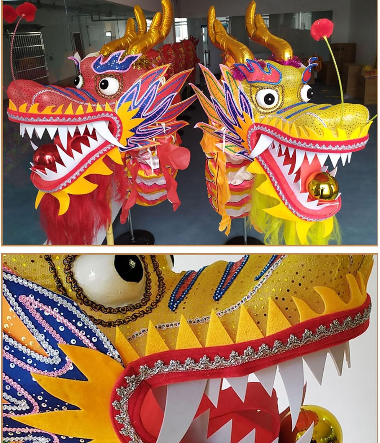 Amazon.com: 14m Dragon Dance Costume for 8 Players Gongs and Drums